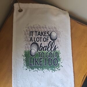 Golf Themed White Towel